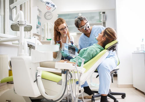 woman in dental chair